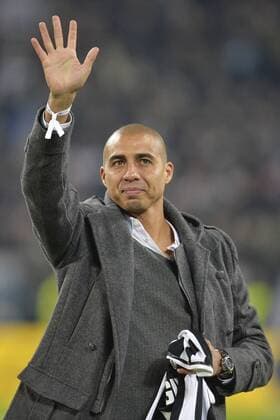 Former Juventus player David Trezeguet waves to the fans.Torino 05-01-2014 Juventus Stadium - Football Calcio Serie A 2013 2014 Juventus Turin vs AS Rom andreaxstaccioli