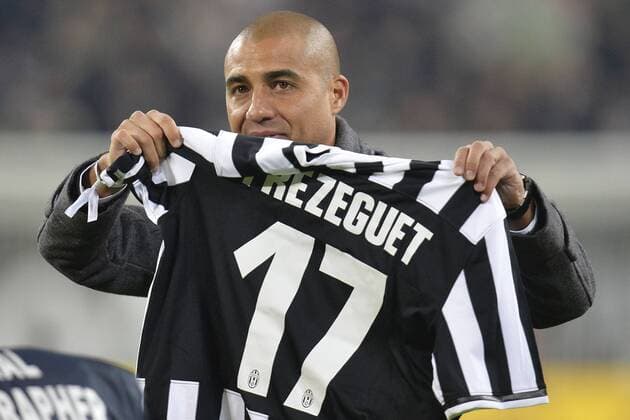 Former Juventus player David Trezeguet waves to the fans.Torino 05-01-2014 Juventus Stadium - Football Calcio Serie A 2013 2014 Juventus Turin vs AS Rom andreaxstaccioli