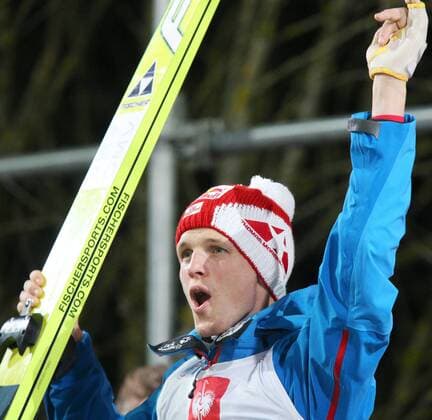 SKI NORDISCH - FIS WC Bischofshofen, Vierschanzentournee BISCHOFSHOFEN,AUSTRIA,06.JAN.14 - SKI NORDISCH, SKISPRINGEN - FIS Weltcup der Herren, Vierschanzen-Tournee, Siegerehrung. Bild zeigt den Jubel von Thomas Morgenstern (AUT). 
