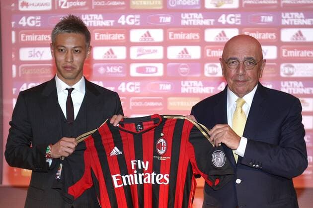 KEISUKE HONDA, ADRIANO GALLIANI - AC MAILAND, 2013-14 PK 8-1-2014