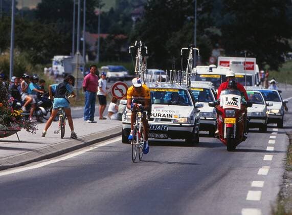 Road Cycling - 1994 Tour de France - Stage Nineteen, Individual Time Trial, Cluses to Avoriaz Spain s Miguel Indurain. That year he won the fourth of his five Tour de France titles. 22 07 1994 