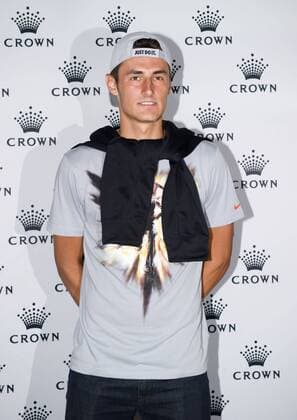 (140112) -- MELBOURNE, Jan. 12, 2014 (Xinhua) -- Bernard Tomic of Australia arrives at the IMG tennis players party at Crown Towers in Melbourne, Australia, Jan. 12, 2014. (Xinhua Bai Xue) (SP)AUSTRALIA-MELBOURNE-TENNIS-PARTY 