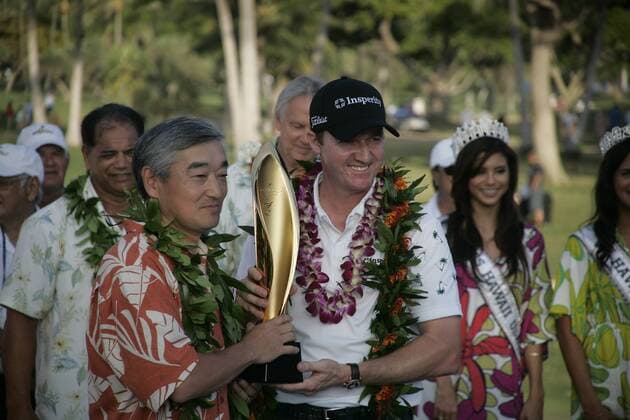 Jan. 12, 2014 - Honolulu, Hi, HI, USA - January 12, 2014: New Champion Jimmy Walker of the Sony Open at the Waialae Country Club in Honolulu, HI. PGA Golf Herren Golf: Sony Open in Hawaii JAN12 - ZUMAc04