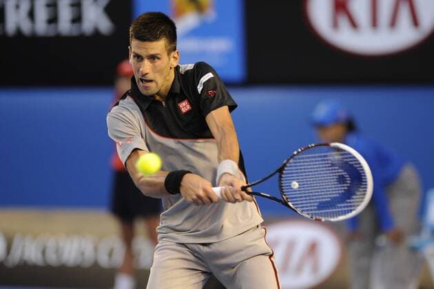 13.01.2014 Melbourne, Australia. Novak Djokovic of Serbia in action on day one of the Australian Open from Melbourne Park. xEssixLimx  ActionPlus20163321