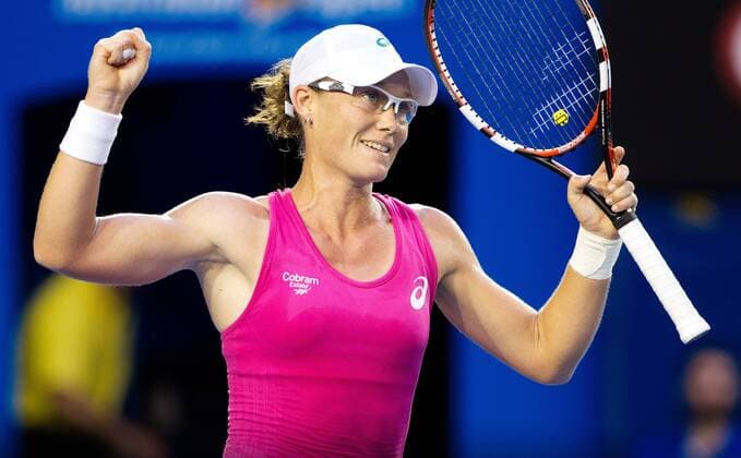 TENNIS - WTA, Australian Open 2014 MELBOURNE,AUSTRALIEN,15.JAN.14 - TENNIS - WTA Tennis Damen Tour, Grand Slam, Australian Open. Bild zeigt den Jubel von Samantha Stosur (AUS). 