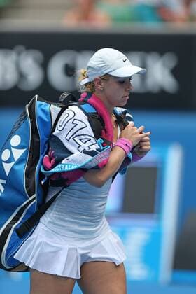 Sabine Lisicki, GER, during second round of 2014 Australian Open in Melbourne; 15 01 2014 -