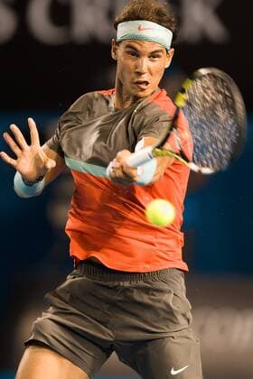 Jan. 16, 2014 - Melbourne, Victoria, Australia - January 16, 2014: 1st seed Rafael NADAL (ESP) in action in a 2nd round match on day 4 of the 2014 Australian Open grand slam tennis tournament at Melbourne Park in Melbourne, Australia. Tennis 2014: Australian Open JAN 16 - ZUMAc04
