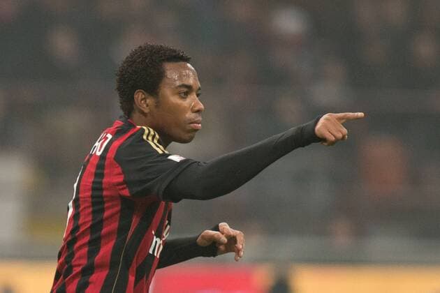 Robinho (Milan), JANUARY 15, 2014 - Football Soccer : Robinho of Milan celebrates his goal during the Coppa Italia (TIM Cup) 5th Round match between AC Milan 3-1 Spezia Calcio at Stadio Giuseppe Meazza in Milano, Italy. Noxthirdxpartyxsales  (bxlb053360)