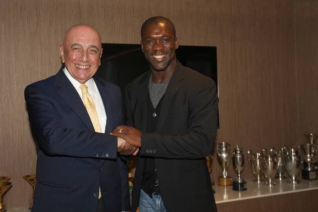 ADRIANO GALLIANI, CLARENCE SEEDORF MILAN 2013-14 FIRMA CONTRATTO CLARENCE SEEDORF