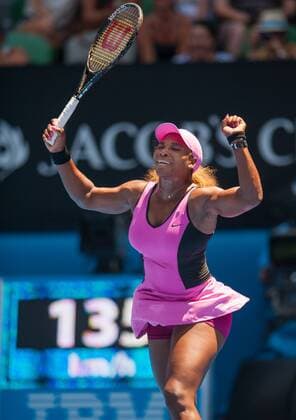 Jan. 17, 2014 - Melbourne, Victoria, Australia - Serena Williams (USA) in the third round of the 2014 Australian Open. Extreme heat warnings were in effect as the tournament moved into its fifth day in Melbourne. 2014 Tennis - Australian Open - Day 5 - ZUMAkh1