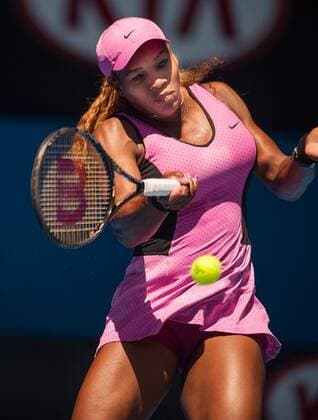 Jan. 17, 2014 - Melbourne, Victoria, Australia - Serena Williams (USA) in the third round of the 2014 Australian Open. Extreme heat warnings were in effect as the tournament moved into its fifth day in Melbourne. 2014 Tennis - Australian Open - Day 5 - ZUMAkh1
