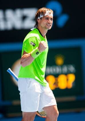 Jan. 17, 2014 - Melbourne, Victoria, Australia - David Ferrer (ESP) in Day Five of the Australian Open. Melbourne s Rod Laver Arena. Tennis 2014 - Australian Open - Day 5 - ZUMAkh1