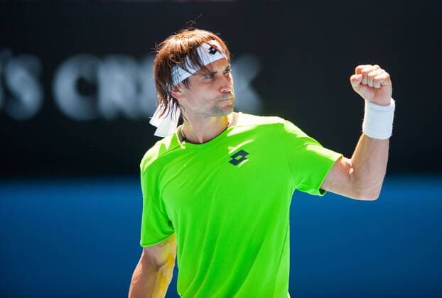 Jan. 17, 2014 - Melbourne, Victoria, Australia - David Ferrer (ESP) in Day Five of the Australian Open. Melbourne s Rod Laver Arena. Tennis 2014 - Australian Open - Day 5 - ZUMAkh1
