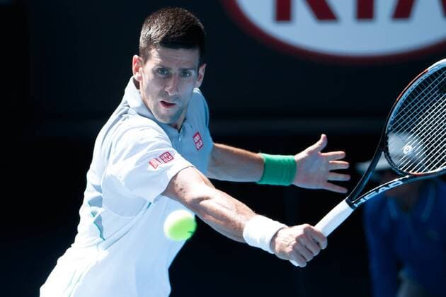 Jan. 19, 2014 - Melbourne, Victoria, Australia - January 19, 2014: 2nd seed Novak DJOKOVIC (SRB) in action on day 7 of the 2014 Australian Open grand slam tennis tournament at Melbourne Park in Melbourne, Australia. Sydney Tennis 2014: Australian Open JAN 19 - ZUMAc04