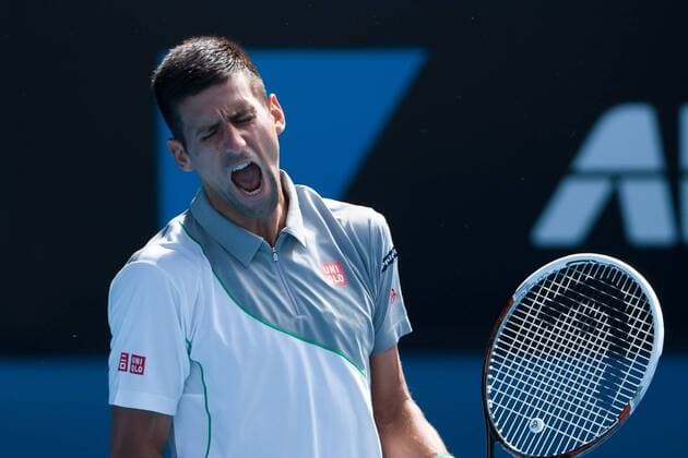 Jan. 19, 2014 - Melbourne, Victoria, Australia - January 19, 2014: 2nd seed Novak DJOKOVIC (SRB) in action on day 7 of the 2014 Australian Open grand slam tennis tournament at Melbourne Park in Melbourne, Australia. Sydney Tennis 2014: Australian Open JAN 19 - ZUMAc04