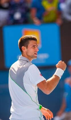 Jan. 19, 2014 - Melbourne, Victoria, Australia - Novak Djokovic(SRB) in day seven of the 2014 Australian Open in Melbourne. Tennis 2014 - Australian Open - Day 7 - ZUMAkh1