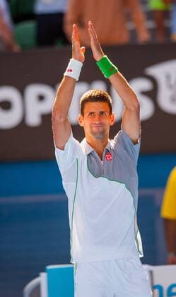 Jan. 19, 2014 - Melbourne, Victoria, Australia - Novak Djokovic(SRB) in day seven of the 2014 Australian Open in Melbourne. Tennis 2014 - Australian Open - Day 7 - ZUMAkh1