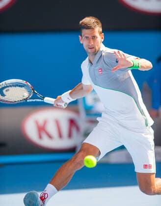 Jan. 19, 2014 - Melbourne, Victoria, Australia - Novak Djokovic(SRB) in day seven of the 2014 Australian Open in Melbourne. Tennis 2014 - Australian Open - Day 7 - ZUMAkh1