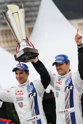 Julien Ingrassia und Sebastien Ogier PODIUM RALLYE : WRC Motorsport Rallye WM - Rallye Monte Carlo - Podium - 19 01 2014 SPresse Panoramic 