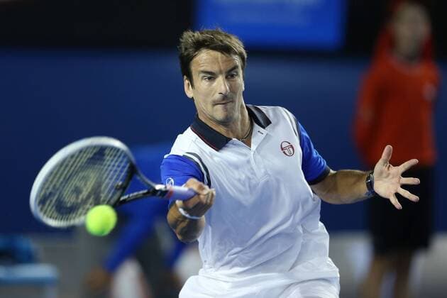 Tommy Robredo, ESP, during third round of 2014 Australian Open in Melbourne; 19 01 2014 -