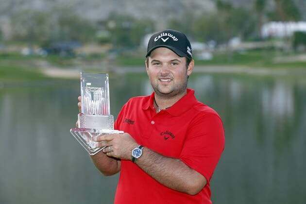 January 19, 2014: Patrick Reed poses with the winner s trophy on the 18th green after winning the Humana Challenge in partnership with the Clinton Foundation on the Arnold Palmer Private Course at PGA Golf Herren West in La Quinta, CA. .Charles Baus CSM PGA Golf Herren Tour 2014: Humana Challenge JAN 19 - ZUMAcb8