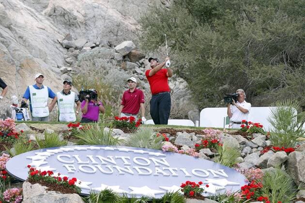 January 19, 2014: Patrick Reed hits a tee shot on the 17th hole during the final round of the Humana Challenge in partnership with the Clinton Foundation on the Arnold Palmer Private Course at PGA Golf Herren West in La Quinta, CA. .Charles Baus CSM PGA Golf Herren Tour 2014: Humana Challenge JAN 19 - ZUMAcb8