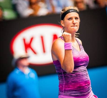 Jan. 20, 2014 - Melbourne, Australia - Victoria Azarenka (RUS) at Rod Laver Arena on. Tennis 2014 - Australian Open - Day 8 - ZUMAkh1
