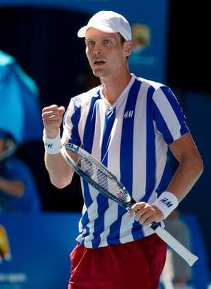TENNIS - ATP, Australian Open 2014 MELBOURNE,AUSTRALIEN,21.JAN.14 - TENNIS - ATP Tennis Herren World Tour, Grand Slam, Australian Open. Bild zeigt den Jubel von Tomas Berdych (CZE). 