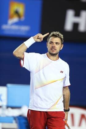 Stanislas Wawrinka, SUI, during quarter-final of 2014 Australian Open in Melbourne; 21 01 2014 -
