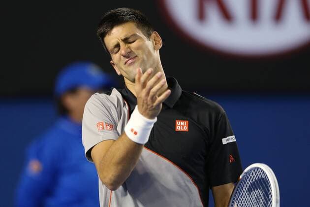 Novak Djokovic, SRB, during quarter-final of 2014 Australian Open in Melbourne; 21 01 2014 -