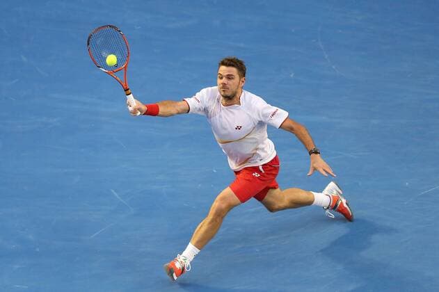 Stanislas Wawrinka, SUI, during quarter-final of 2014 Australian Open in Melbourne; 21 01 2014 -