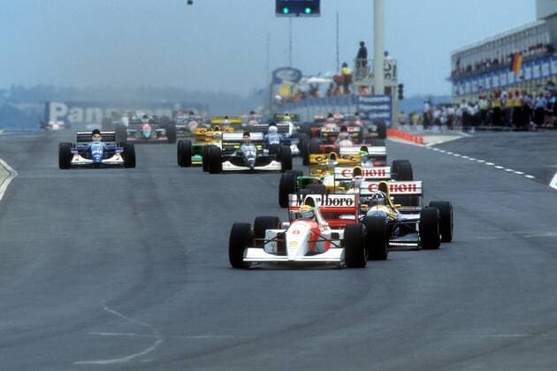 Großer Preis von Südafrika in Kyalami: Startsituation, vorne: Ayrton Senna (McLaren)