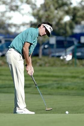 Jan. 23, 2014 - La Jolla, California, U.S - Bubba Watson putts the second green during the first round of the Farmers Insurance Open golf tournament at Torrey Pines Municipal Golf Course. Farmers Insurance Open - Round 1 - ZUMAw10