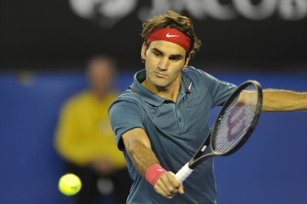 24.01.2014 Melbourne, Australia. Roger Federer of Switzerland in action on day twelve of the Australian Open from Melbourne Park. xEssixLimx  ActionPlus11491439