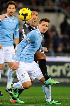 IPP20140125 Football - soccer: Serie A, Lazio Rom - Juventus Turin, Miroslav Klose, Arturo Vidal xHOCHxZWEIx xItalyxPhotoxPressx 