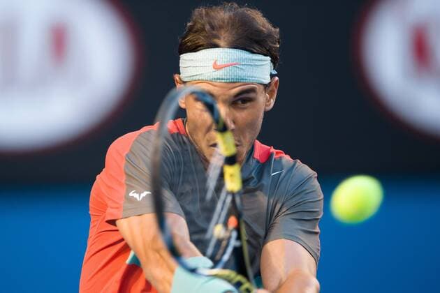 Jan. 26, 2014 - Melbourne, Victoria, Australia - January 26, 2014: 1st seed Rafael NADAL (ESP) in the Men s Final on day 14 of the 2014 Australian Open grand slam tennis tournament at Melbourne Park in Melbourne, Australia. Sydney Tennis 2014: Australian Open JAN 26 - ZUMAc04