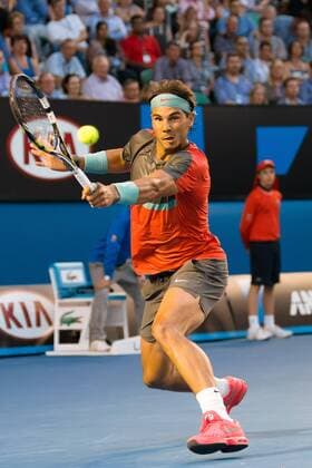 Jan. 26, 2014 - Melbourne, Victoria, Australia - January 26, 2014: 1st seed Rafael NADAL (ESP) in the Men s Final on day 14 of the 2014 Australian Open grand slam tennis tournament at Melbourne Park in Melbourne, Australia. Sydney Tennis 2014: Australian Open JAN 26 - ZUMAc04