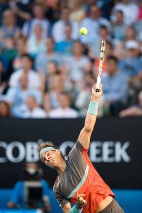 Jan. 26, 2014 - Melbourne, Victoria, Australia - January 26, 2014: 1st seed Rafael NADAL (ESP) in the Men s Final on day 14 of the 2014 Australian Open grand slam tennis tournament at Melbourne Park in Melbourne, Australia. Sydney Tennis 2014: Australian Open JAN 26 - ZUMAc04
