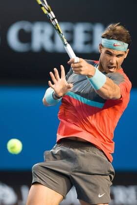 Jan. 26, 2014 - Melbourne, Victoria, Australia - January 26, 2014: 1st seed Rafael NADAL (ESP) in the Men s Final on day 14 of the 2014 Australian Open grand slam tennis tournament at Melbourne Park in Melbourne, Australia. Sydney Tennis 2014: Australian Open JAN 26 - ZUMAc04