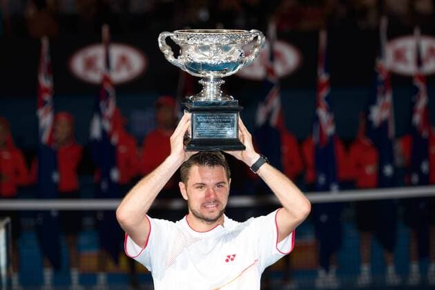 Jan. 26, 2014 - Melbourne, Victoria, Australia - January 26, 2014: 8th seed Stanislas WAWRINKA (SUI) wins the Men s Final on day 14 of the 2014 Australian Open grand slam tennis tournament at Melbourne Park in Melbourne, Australia. Sydney Tennis 2014: Australian Open JAN 26 - ZUMAc04