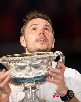 Jan. 26, 2014 - Melbourne, Victoria, Australia - Stanislas Wawrinka of Switzerland to claim the 2014 Australian Open Men s Singles Championship.. The match was held on center court at Melbourne s Rod Laver Arena. Tennis 2014 - Australian Open - Day 14 - ZUMAkh1
