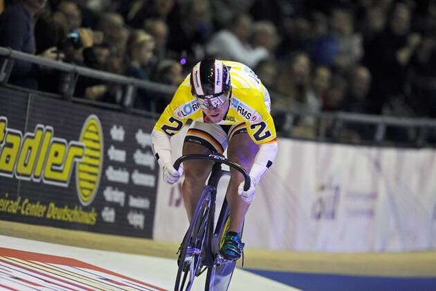 Robert FÖRSTEMANN ( GER Greiz ) wieder einmal schnellster Mann im Champions Sprint International - Aktion - Rennszene - Querformat - quer - horizontal - Veranstaltung Event: 103. Berliner Sechstagerennen 2014 - Ort Location: Velodrom Berlin - Deutschland Germany - Europa Europe - Date Datum: 26.01.2014