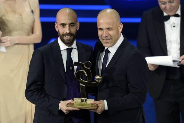 Db Milano 27 01 2014 - Gala Oscar del calcio AIC 2013 foto DanielexBuffa Image Sport pictured: Luigi Di Biagio-Borja Valero 