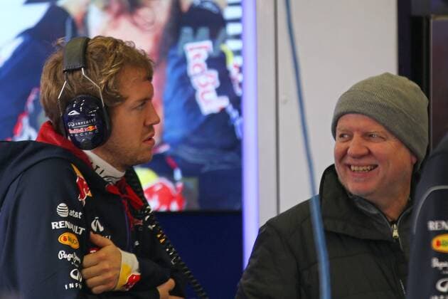 Sebastian Vettel (GER) Red Bull Racing with his father Norbert Vettel (GER). 29.01.2014. Formula One Testing, Day Two, Jerez, Spain. Testing F1 Jerez de la Frontera, Spain 28-31 January 2014 