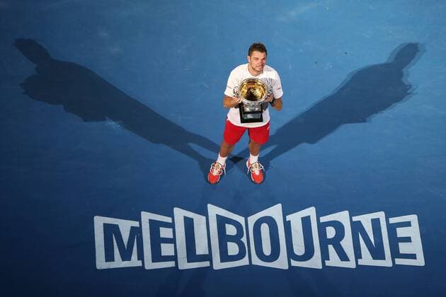 Stanislas Wawrinka, SUI, during final of 2014 Australian Open in Melbourne; 26 01 2014 -