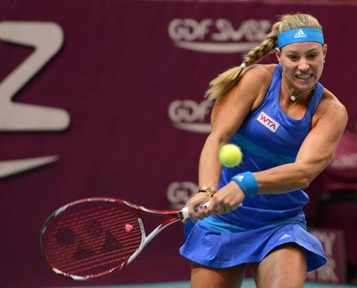 Angelique Kerber (GER) in Aktion. Open GDF Suez, 2014, Paris, Frankreich.