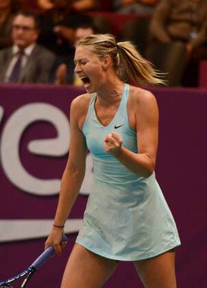 Maria Sharapova (RUS) macht die Faust und jubelt. Open GDF Suez, 2014, Paris, Frankreich.