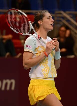 Andrea Petkovic (GER) ärgert sich. Open GDF Suez, 2014, Paris, Frankreich.