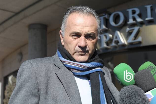 Ex football player of the Spanish selection and President of the Real Betis Balompie Fundation Rafael Gordillo during the funeral ceremony in memory of the national soccer team coach Luis Aragones. February 2, 2014.  (1608373)