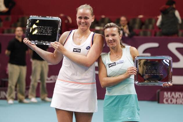 Anna Lena Grönefeld (GER) - Kveta Peschke ( CZE ) TENNIS : Open GDF Suez - Paris - 02 02 2014 MarineAndrieux 